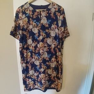 Silk J Crew floral shift dress